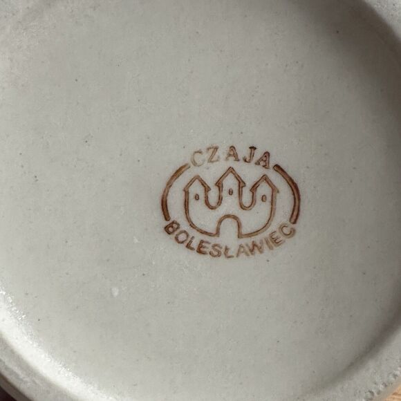 Polish Pottery Czaja Red Floral Cherry Print Coffee Mug - Picture 3 of 3